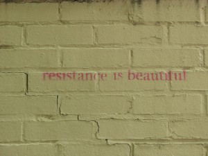 Resistance is Beautiful Reistance is beautiful stenciled on a brick wall