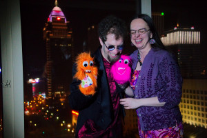 Joshua Samuel Brown, Stephanie Huffman, and puppet friends Joshua Samuel Brown, Stephanie Huffman, and puppet friends