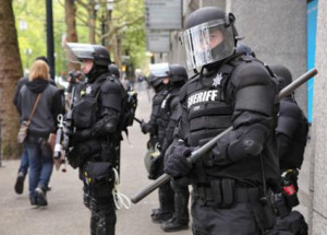from Socialist Worker dot org Photo of police in riot gear