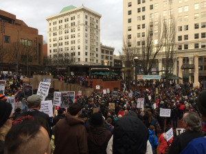 Inauguration protest at Pioneer Square Inauguration protest at Pioneer Square