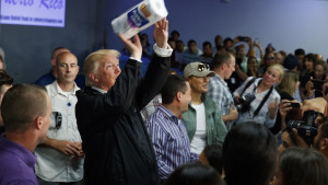 President Trump Throws Paper Towel Roll At Crowd in Puerto Rico