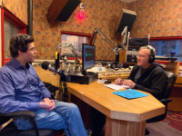 David Hattner in the KBOO studios David Hattner in the KBOO studios
