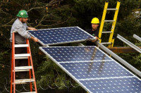 Installing solar panels Installing solar panels
